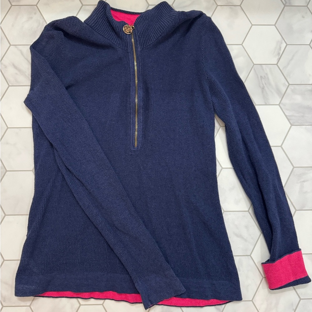 Lilly Pulitzer Navy and Pink Knit Top